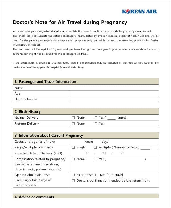 doctor%e2%80%99s note for air travel during pregnancy