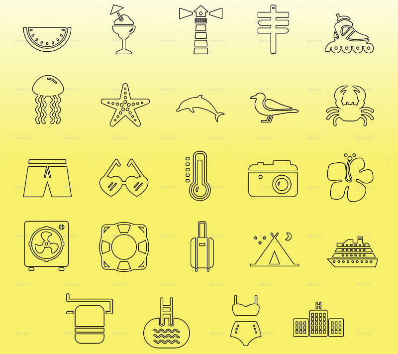 set of simple line icons1