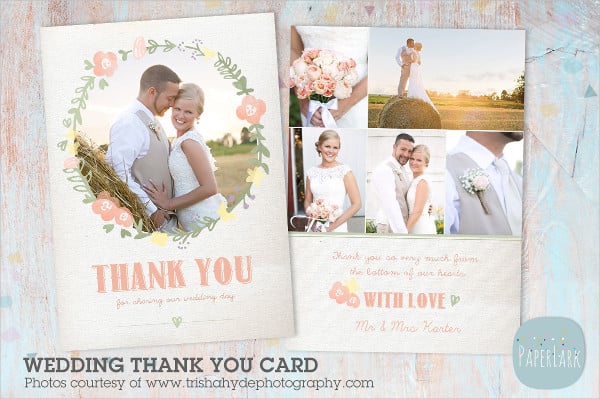 lovable couple wedding thank you card