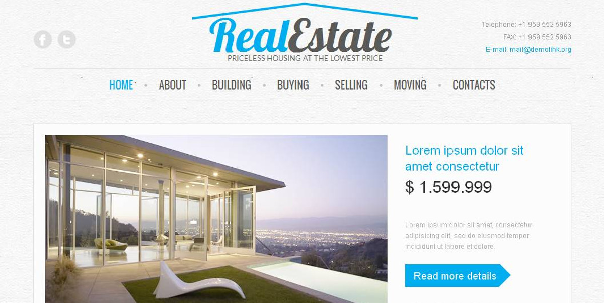 real estate services moto cms template