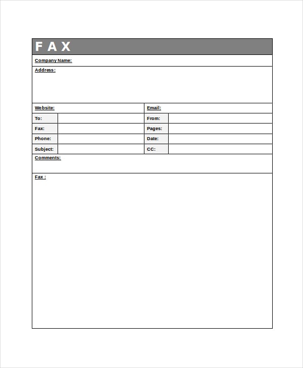 fax cover sheets examples