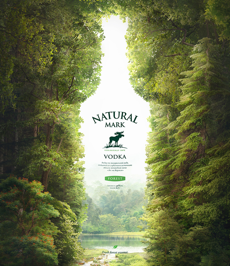 natural mark vodka advertising design