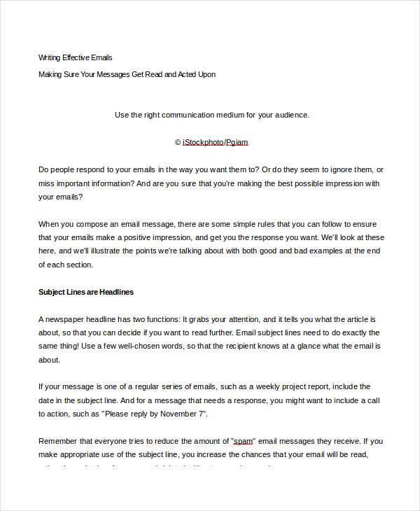 email writing template