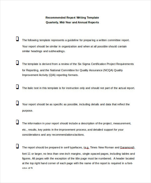report writing template