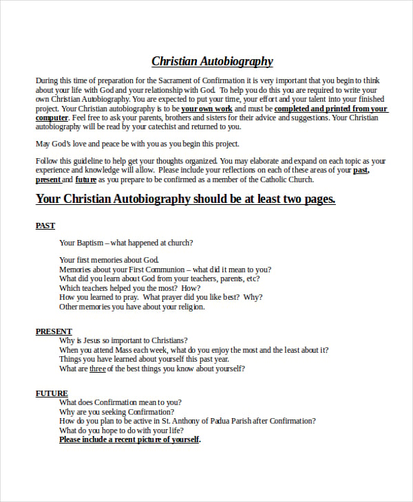 christian autobiography example