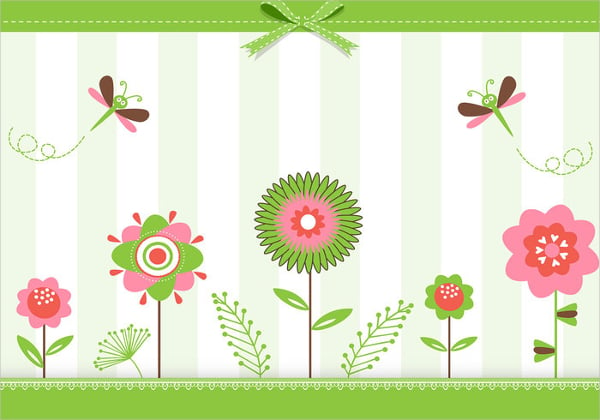 green floral greeting card background