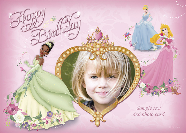 disney princess free birthday card