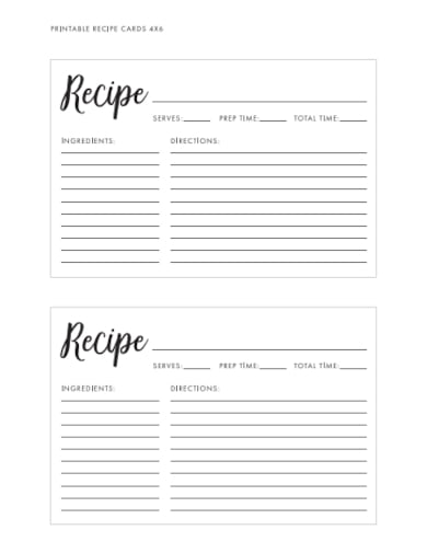 x6 recipe card template