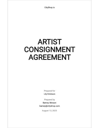 artist consignment agreement template
