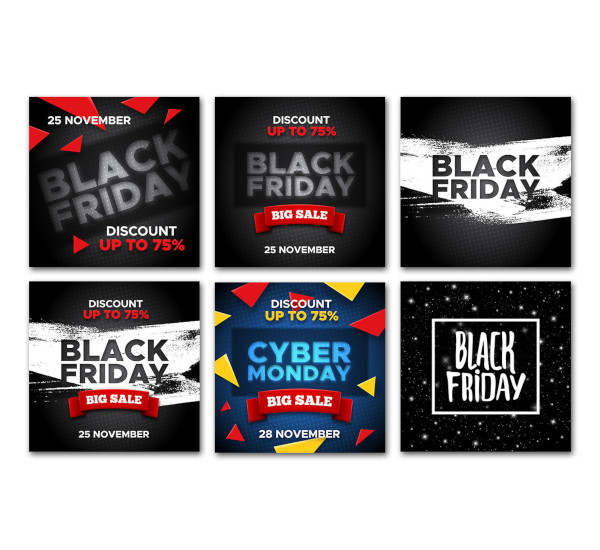 black friday and cyber monday sale banners