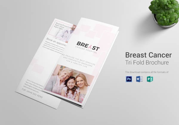 breast cancer tri fold brochure template