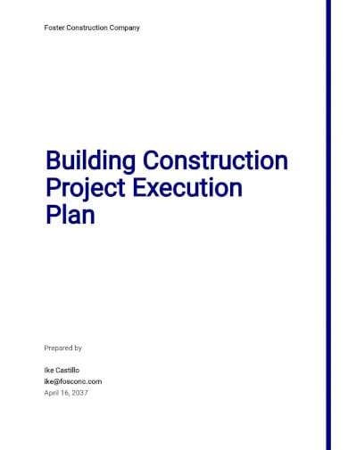 building construction project execution plan template