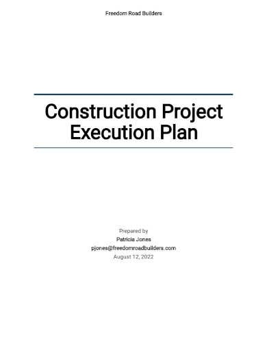 construction project execution plan template