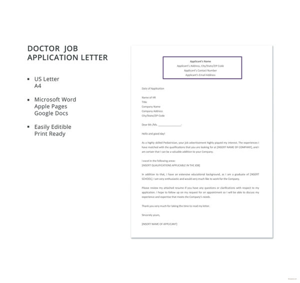 Job Application Letter - 13+ Free PDF, Word Documents Download
