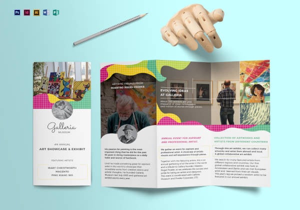 event and artistic tri fold brochure template