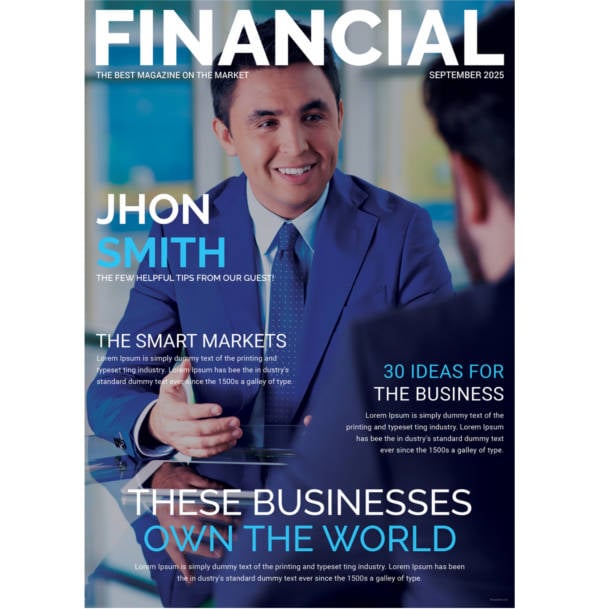 financial magazine cover page template