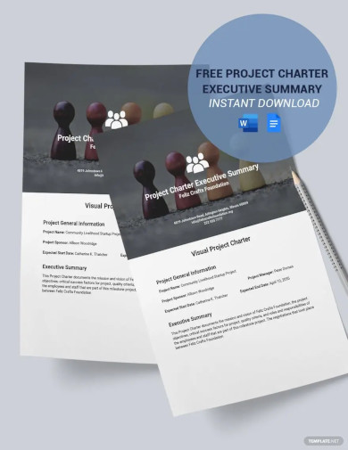 free project charter executive summary template