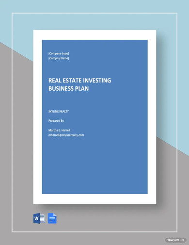 free real estate investing business plan template