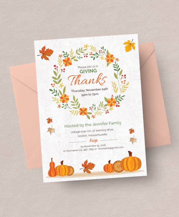free thanksgiving greeting card invitation