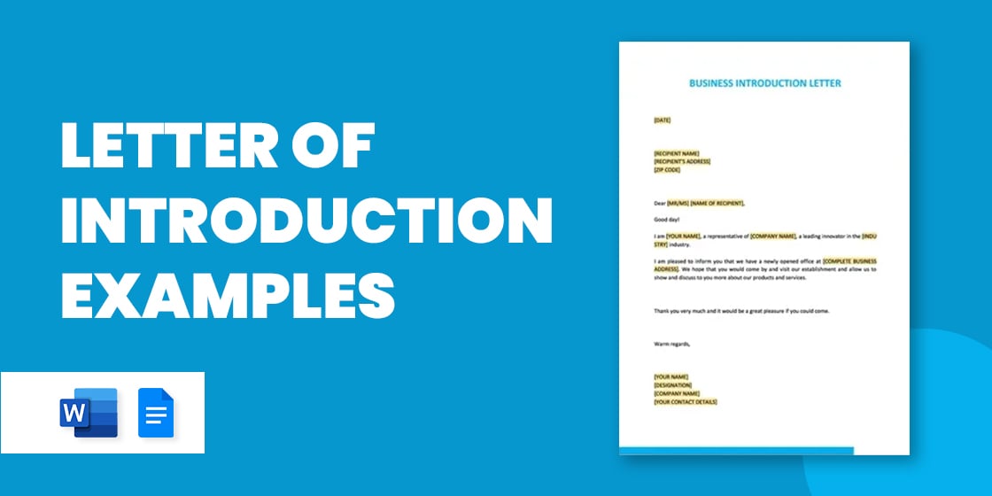 letter of introduction examples