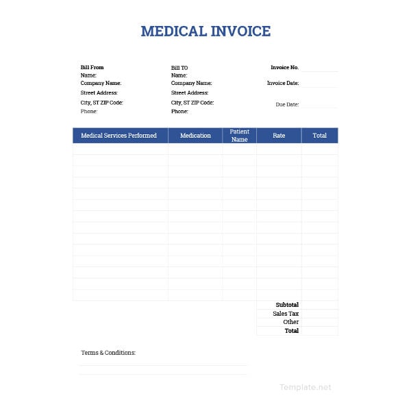 Medical Office Medical Records Invoice Template Mamak Bhangra