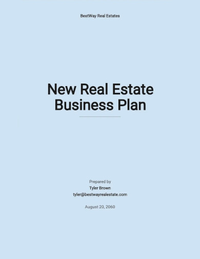 new real estate business plan template