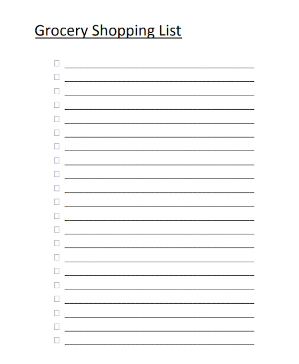 Grocery Shopping List - 19+ Free PDF, PSD Documents Download