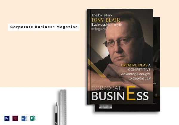 printable corporate business magazine template