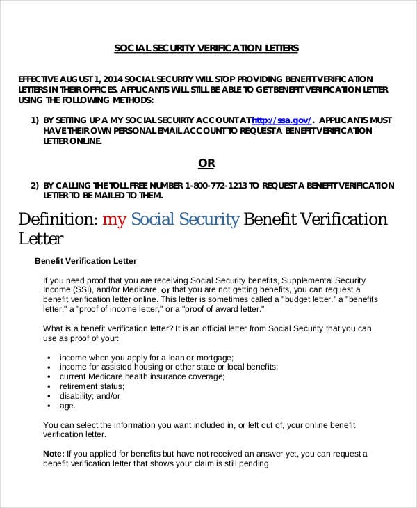 proof of income letter social security