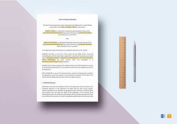 stock purchase agreement template1