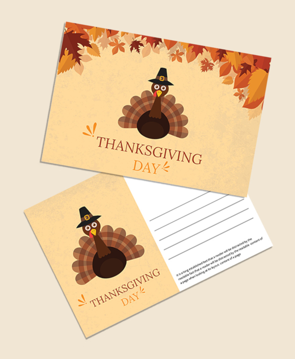 thanksgiving postcard invitation