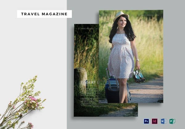 travel magazine template in psd