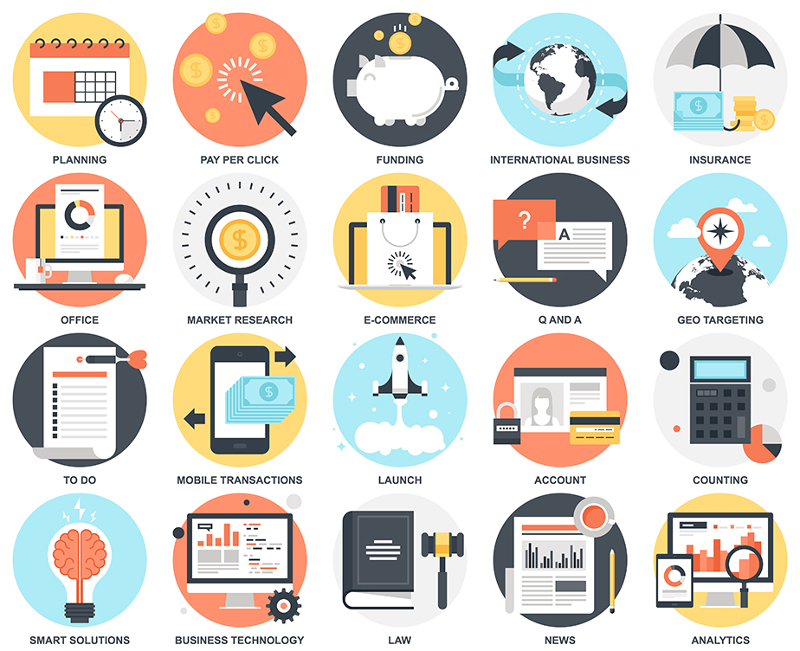 advanced business finance icons
