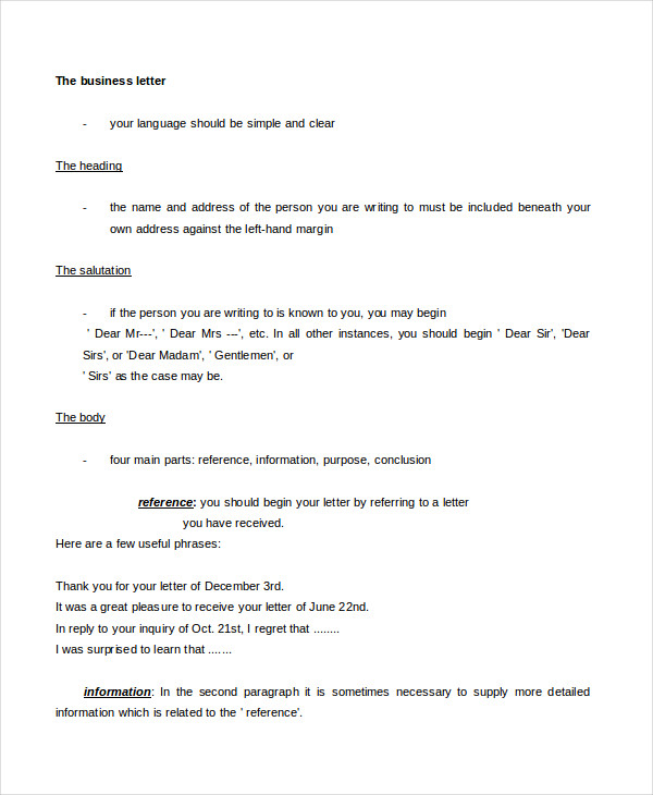 Business Letter - 16+ Word, PDF Documents Download