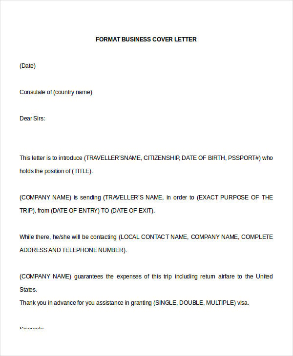 format business cover letter
