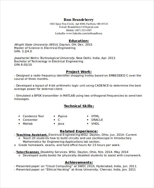 9+ Entry Level Resume Examples - PDF, DOC