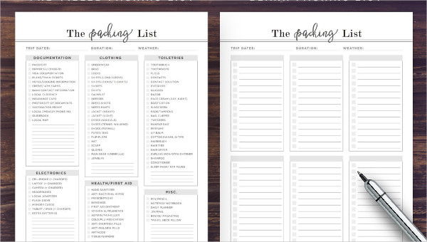 packing list template 14 free word pdf documents download free premium templates