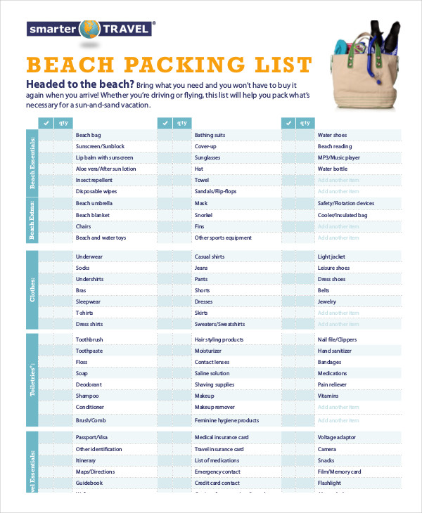 Packing List Template 14 Free Word PDF Documents Download