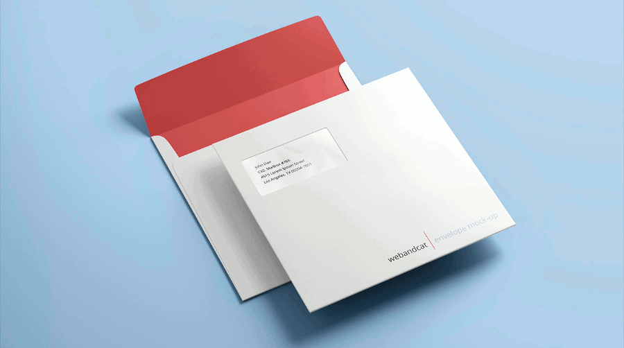 square envelope mockup design