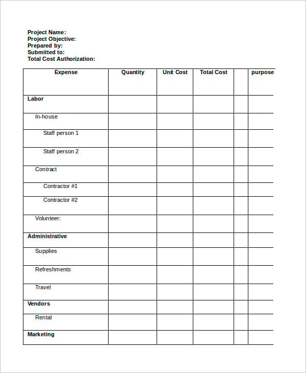 Word Estimate Template 12 Free Word Documents Download