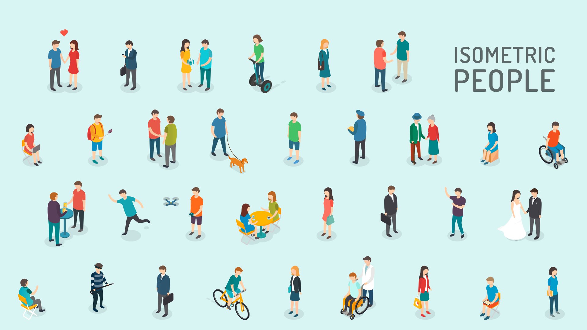 24+ Isometric People Icons Free PSD, Vector EPS, AI