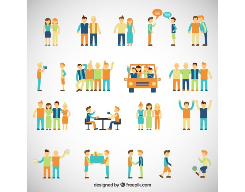 free isometric group of friends icons