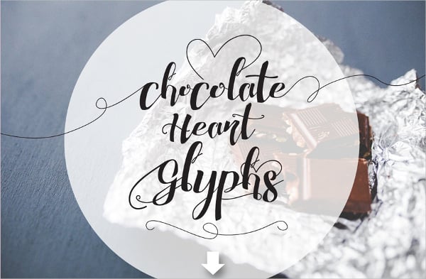 chocolate heart wedding font