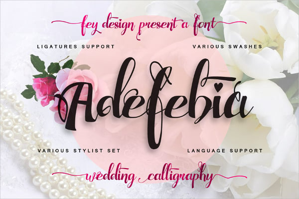 adefebia awesome wedding fonts