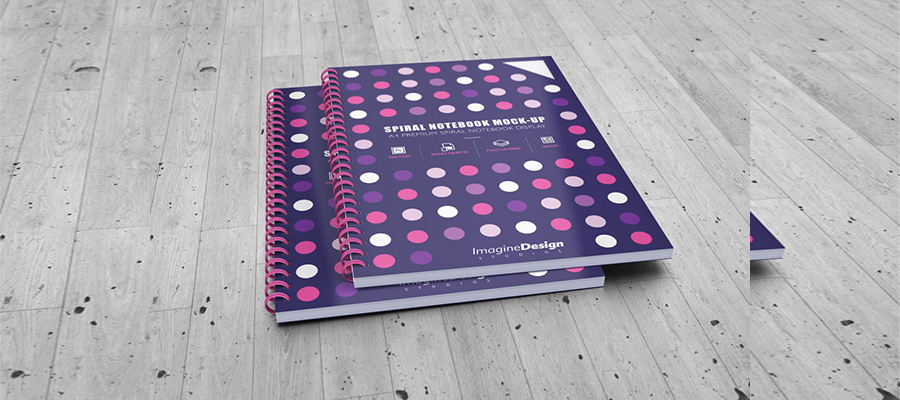 a4 spiral notebook mockup bundle