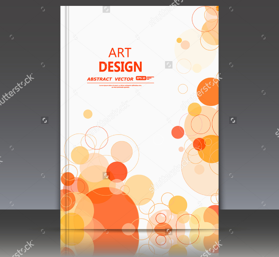 orange bubbles on notebook mockup