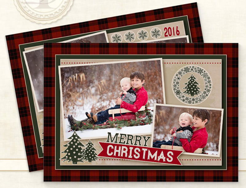 personalized christmas card template