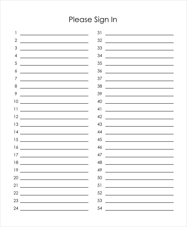 Event Sign In Sheet Template 17 Free Word PDF Documents Download