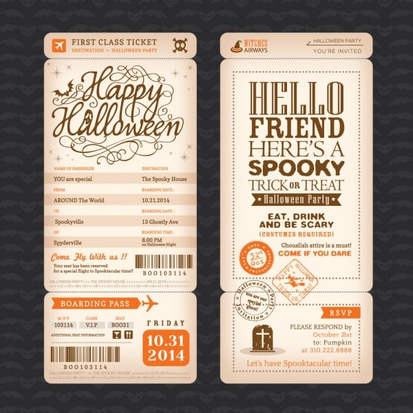halloween party invitation template design