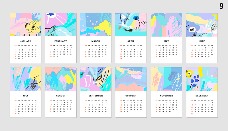 set of 2017 calendars